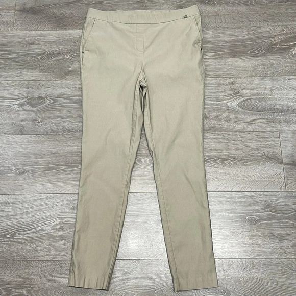 Jones New York Pull On Stretch Slim Dress Pants Khaki Tan L - Picture 7 of 14